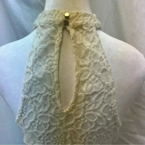 Abercrombie and Fitch cream colored lace halter dress - Picture 12 of 14